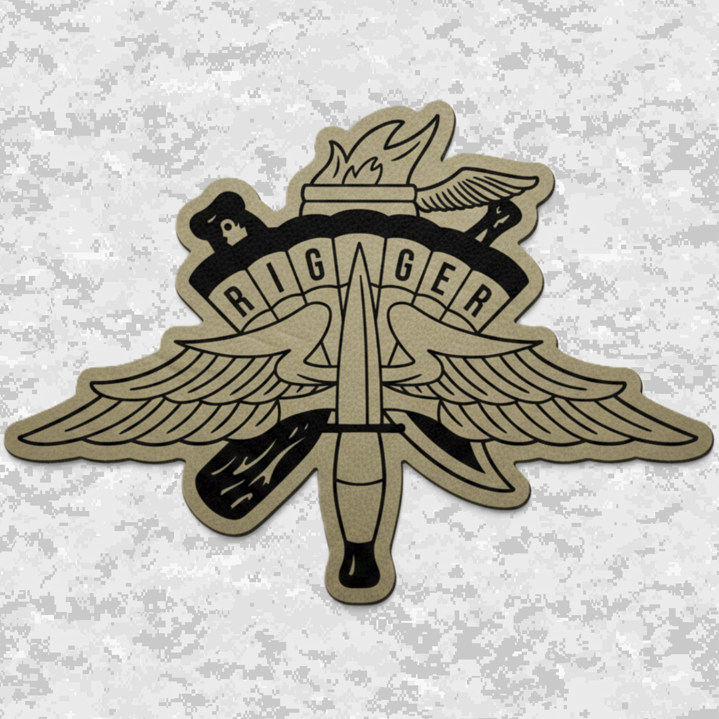 Parachute Rigger Elite (Specialized Design) | Leather Patch | Velcro Backed | Brown / Black