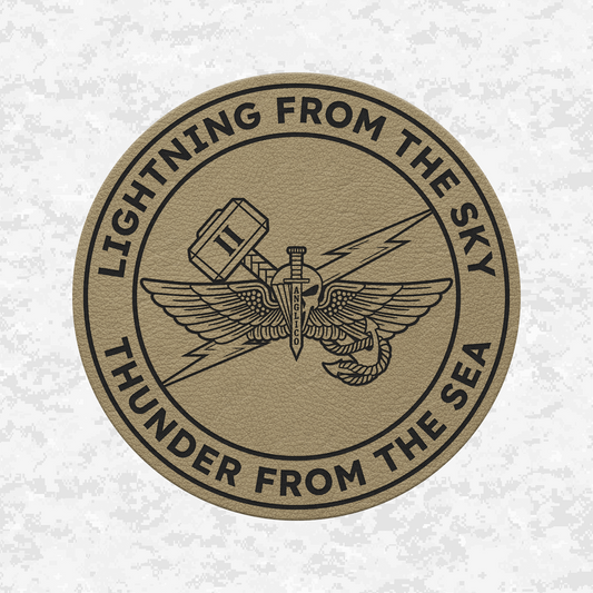 2D ANGLICO | Lightning From The Sky, Thunder From The Sea | Leather Patch | Velcro Backed