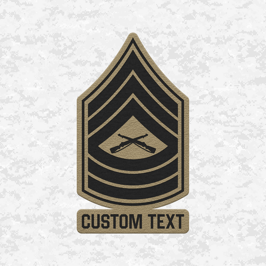 Custom E8 Master Sergeant of Marines | Leather Patch | Velcro Backed