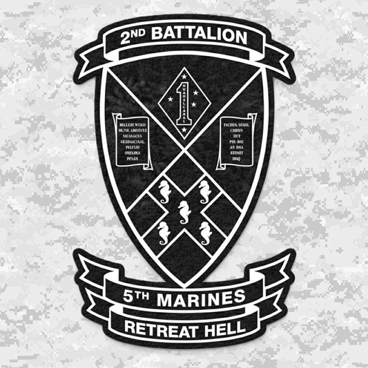 Leather Patch | 2nd Battalion 5th Marines Unit "Marauders" | Velcro Backed | Brown / Black