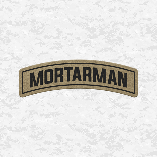 Mortarman Tab Insignia | Leather Patch | Velcro Backed