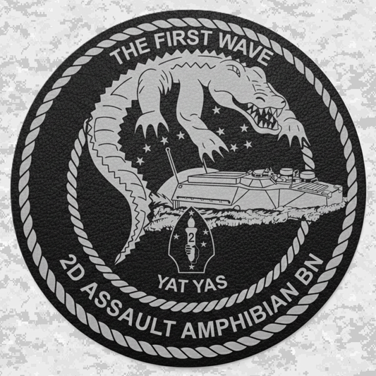 2nd Assault Amphibian Battalion "The First Wave" | Leather Patch | Velcro Backed