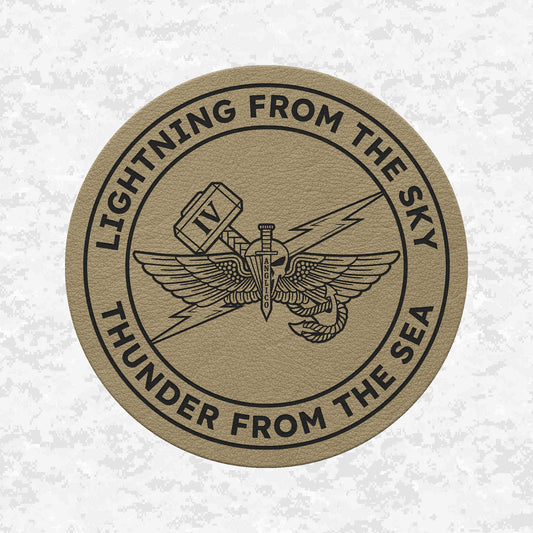 4th ANGLICO | Lightning From The Sky, Thunder From The Sea | Leather Patch | Velcro Backed