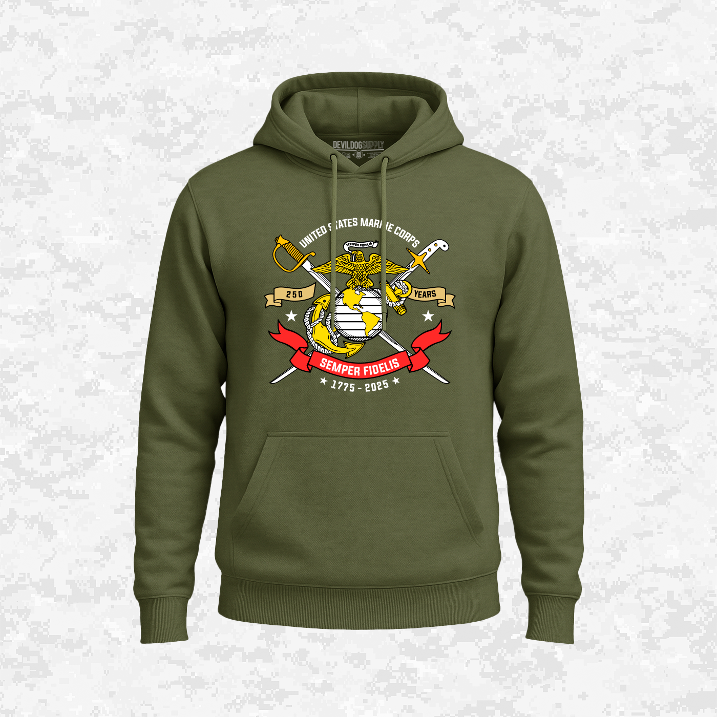 250th USMC | Semper Fidelis | United States Marine Corps | EGA | 250 Years Collection | Hoodie