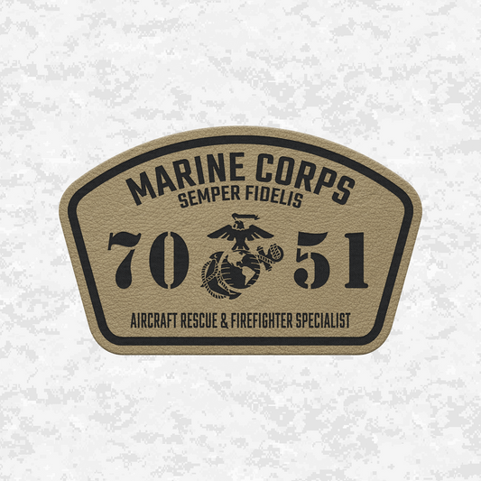 MOS 7051 Aircraft Rescue Firefighter Specialist | Leather Patch | Velcro Backed