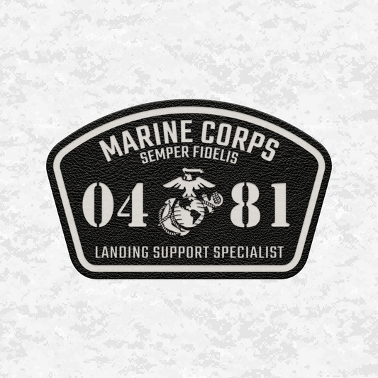 MOS 0481 Landing Support Specialist | Leather Patch | Velcro Backed