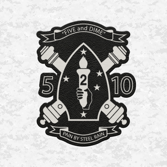 5th Battalion 10th Marines Unit "Five and Dime" | Leather Patch | Velcro Backed