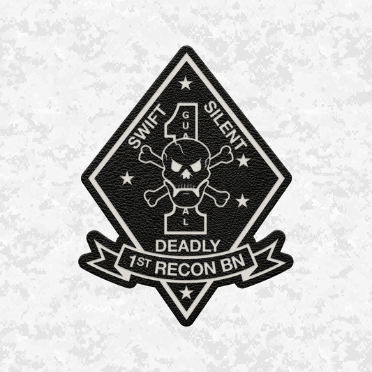 1st Reconnaissance Battalion Unit ¨Swift, Silent, Deadly¨ | Leather Patch | Velcro Backed