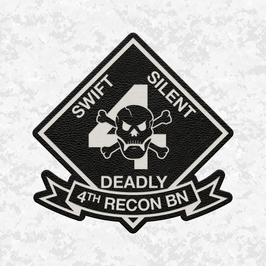 4th Reconnaissance Battalion Unit "Swift, Silent, Deadly" #1 | Leather Patch | Velcro Backed
