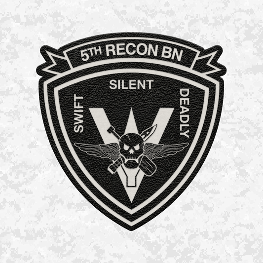5th Reconnaissance Battalion Unit "Swift, Silent, Deadly" | Leather Patch | Velcro Backed