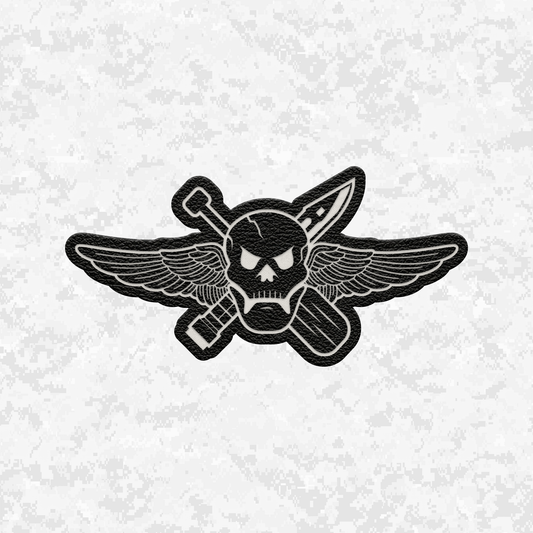 Recon Skull Jack & Wings | Leather Patch | Velcro Backed