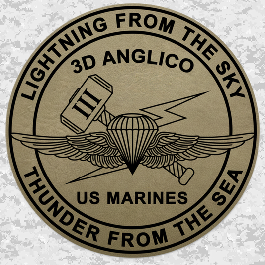 3rd ANGLICO: US MARINES | Leather Patch | Velcro Backed
