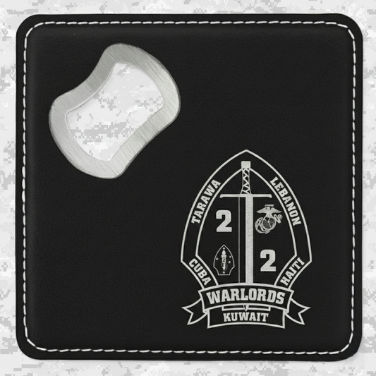 2nd Battalion 2nd Marines "Warlords" #3 | Leather Coaster & Opener