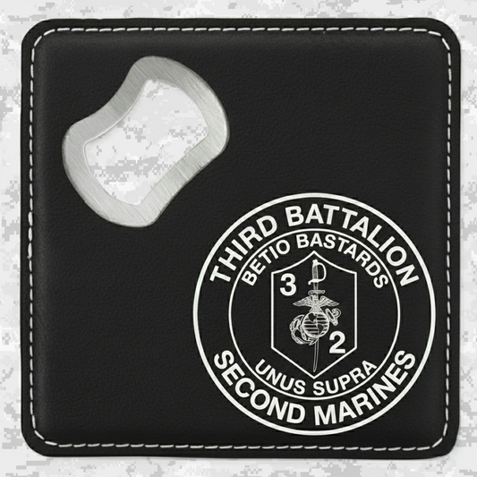 3rd Battalion 2nd Marines "Betio Bastards" | Leather Coaster & Opener