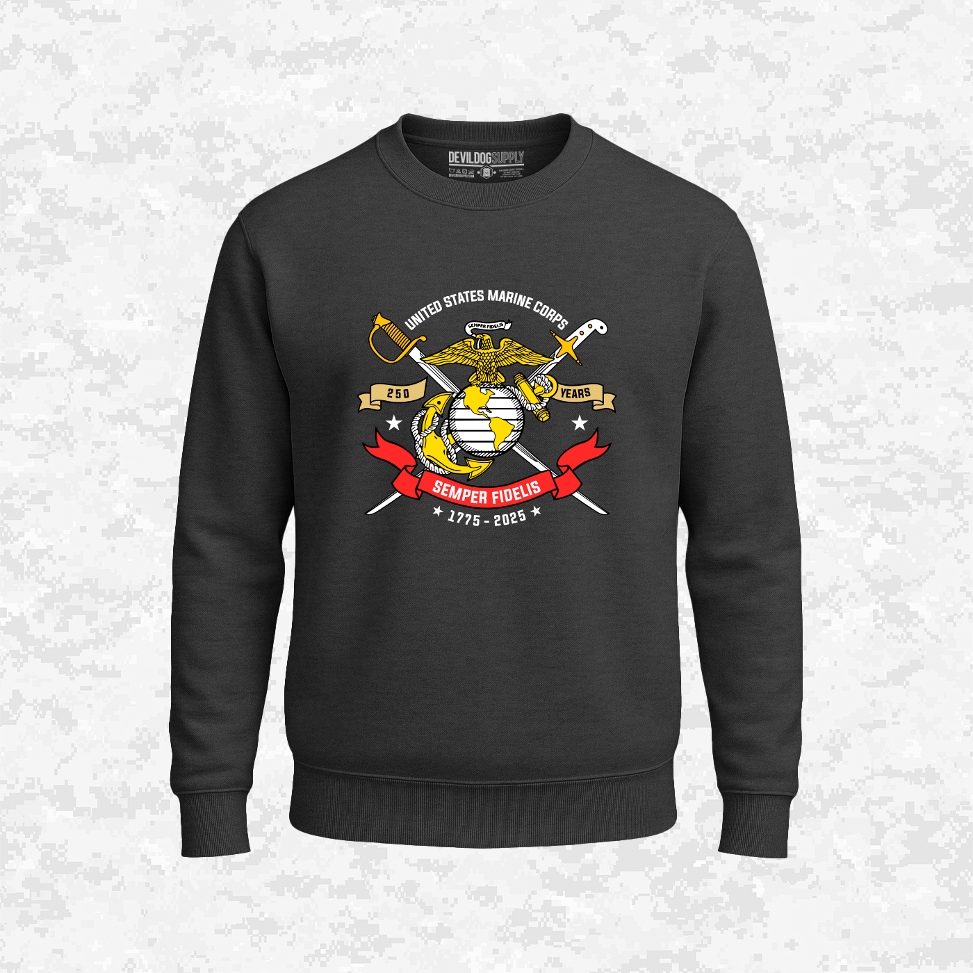 250th USMC | Semper Fidelis | United States Marine Corps | EGA | 250 Years Collection | Sweatshirt