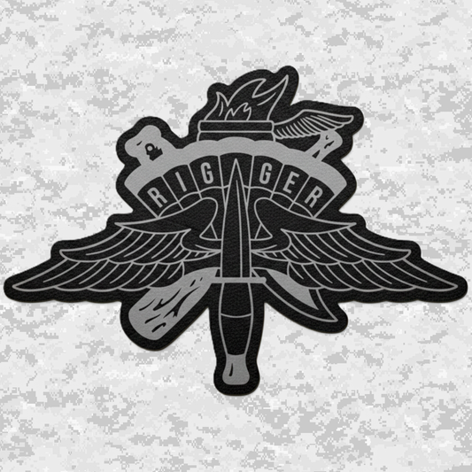 Parachute Rigger Elite (Specialized Design) | Leather Patch | Velcro Backed | Brown / Black