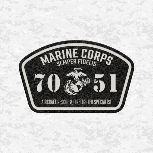 MOS 7051 Aircraft Rescue Firefighter Specialist | Leather Patch | Velcro Backed