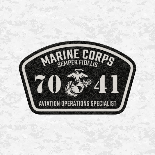 MOS 7041 Aviation Operations Specialist | Leather Patch | Velcro Backed