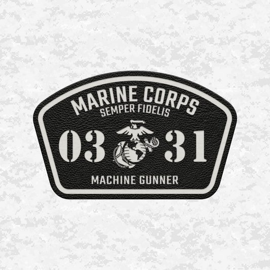 MOS 0331 Machine Gunner | Leather Patch | Velcro Backed