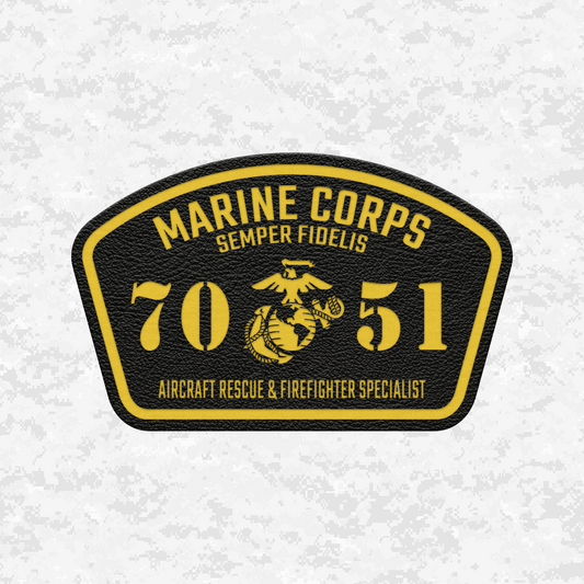 MOS 7051 Aircraft Rescue Firefighter Specialist | Leather Patch | Velcro Backed