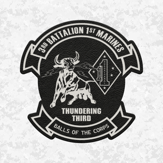 3rd Battalion 1st Marines "Thundering Third"/"Balls of the Corps" | Leather Patch | Velcro Backed