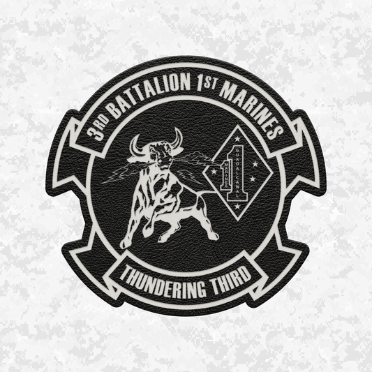 3rd Battalion 1st Marines "Thundering Third" | Leather Patch | Velcro Backed