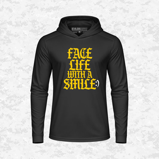 Face Life with a Smile | Essential Text | DRIFIT Long sleeve, Hoodie