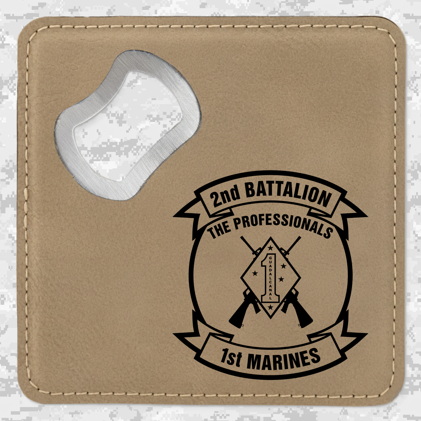 2nd Battalion 1st Marines Unit "The Professionals" | Leather Coaster & Opener
