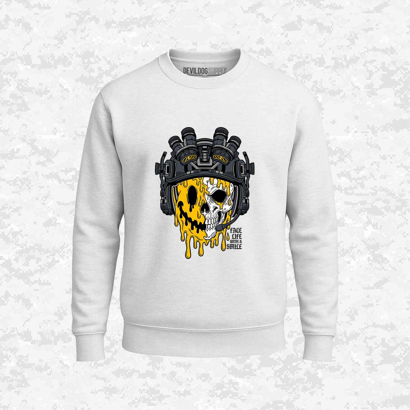 Face Life with a Smile | Tactical Skull | Sweatshirt