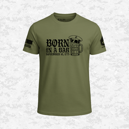 Born in a Bar | The Leatherneck Mug | Customizable Ranks Edition | T-shirt