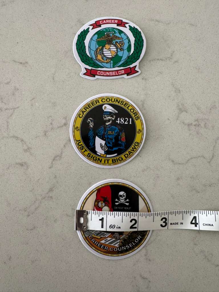 USMC Career Counselor Bundle Pack | Challenge Coin & 3 Stickers Set