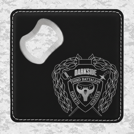 3rd Battalion 4th Marines "Darkside" | Leather Coaster & Opener