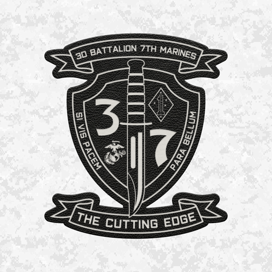 3rd Battalion 7th Marines "The Cutting Edge" #1 | Leather Patch | Velcro Backed