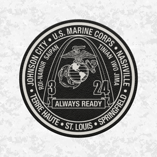 3rd Battalion 24th Marines unit "Always Ready" | Leather Patch | Velcro Backed