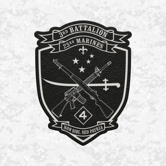3rd Battalion 23rd Marines Unit "Lone Wolves" | Leather Patch | Velcro Backed