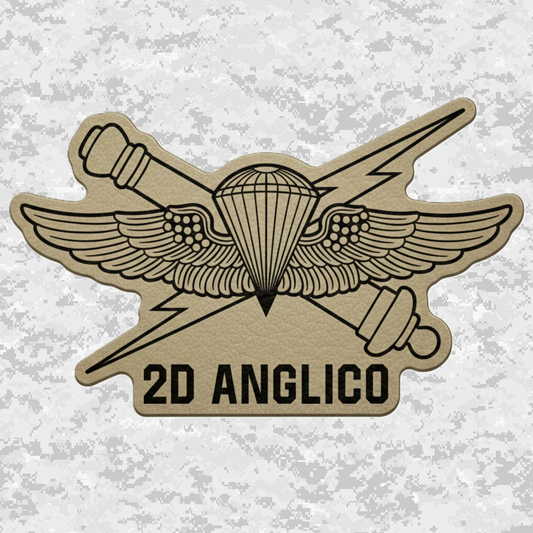 2d ANGLICO | Air Naval Fire | Leather Patch | Velcro Backed