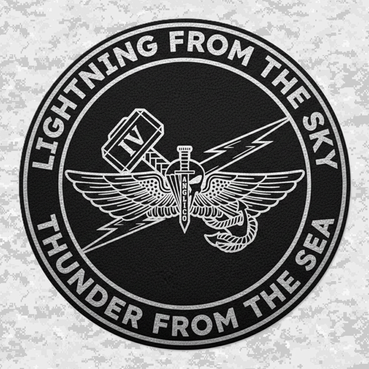 4th ANGLICO | Lightning From The Sky, Thunder From The Sea | Leather Patch | Velcro Backed