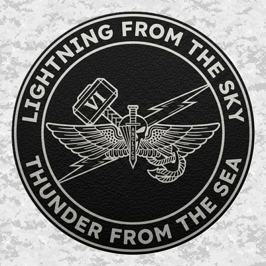 6th ANGLICO | Lightning From The Sky, Thunder From The Sea | Leather Patch | Velcro Backed