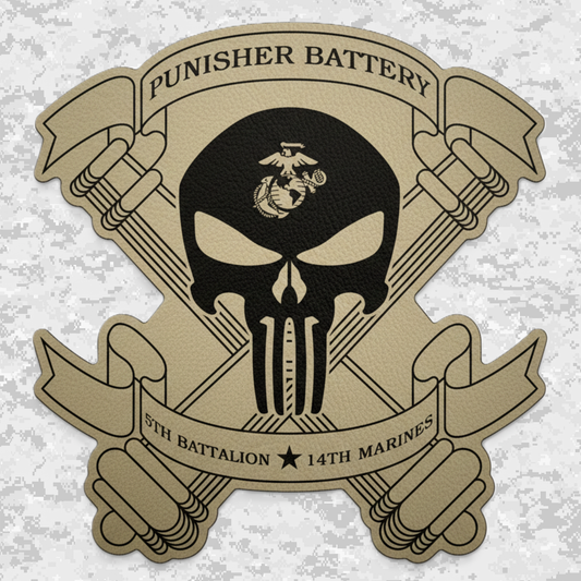 5th Battalion 14th Marines "Battery P" | Leather Patch | Velcro Backed