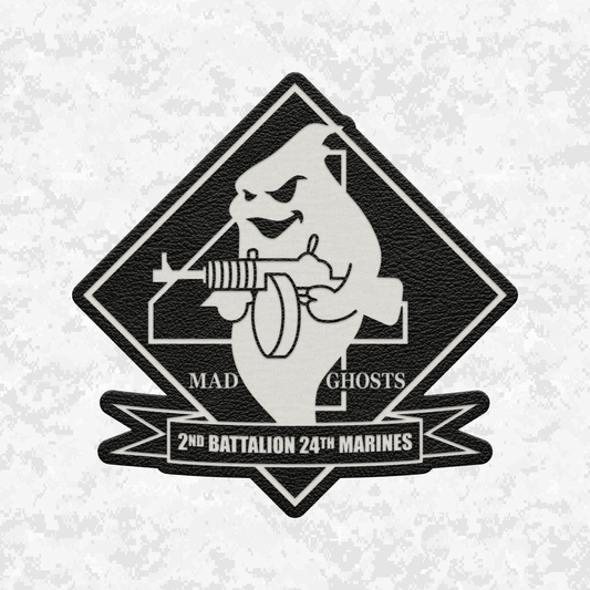 2nd Battalion 24th Marines Unit ¨The Mad Ghosts¨ #2 | Leather Patch | Velcro Backed