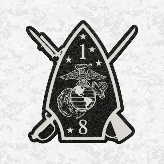 1st Battalion 8th Marines Unit "The Beirut Battalion" | Leather Patch | Velcro Backed