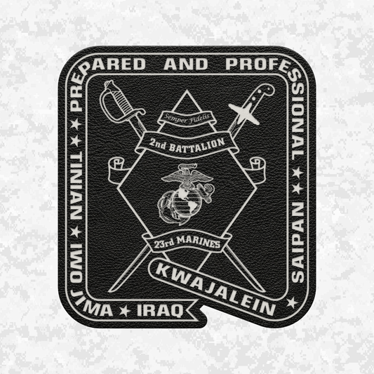 2nd Battalion 23rd Marines Unit "Prepared and Professional" #1 | Leather Patch | Velcro Backed