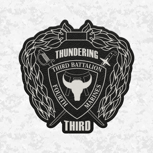 3rd Battalion 4th Marines "Thundering Third" | Leather Patch | Velcro Backed