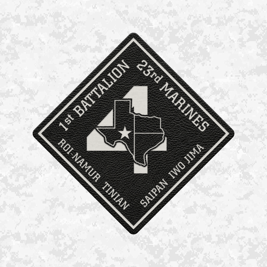 1st Battalion 23rd Marines Unit "Lone Star" | Leather Patch | Velcro Backed