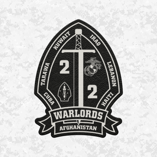 2nd Battalion 2nd Marines "Warlords" #3 | Leather Patch | Velcro Backed