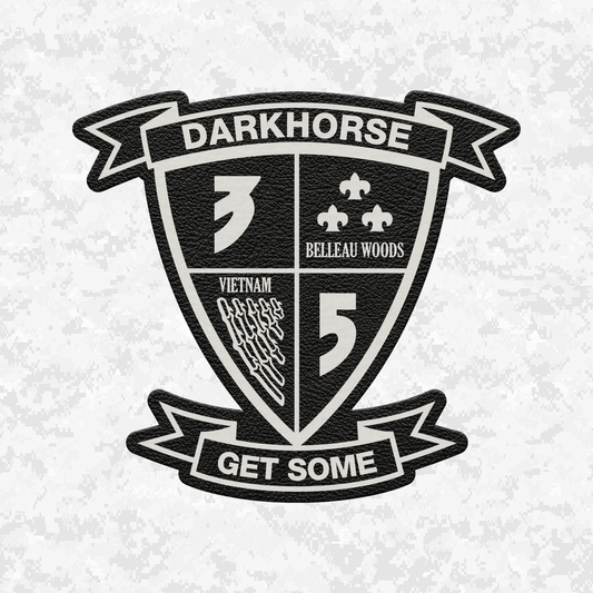 3rd Battalion 5th Marines Unit "Darkhorse" | Leather Patch | Velcro Backed