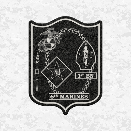 1st Battalion 6th Marines Unit "1/6 Hard" | Leather Patch | Velcro Backed