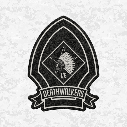 1st Battalion 6th Marines Unit "Deathwalkers" | Leather Patch | Velcro Backed