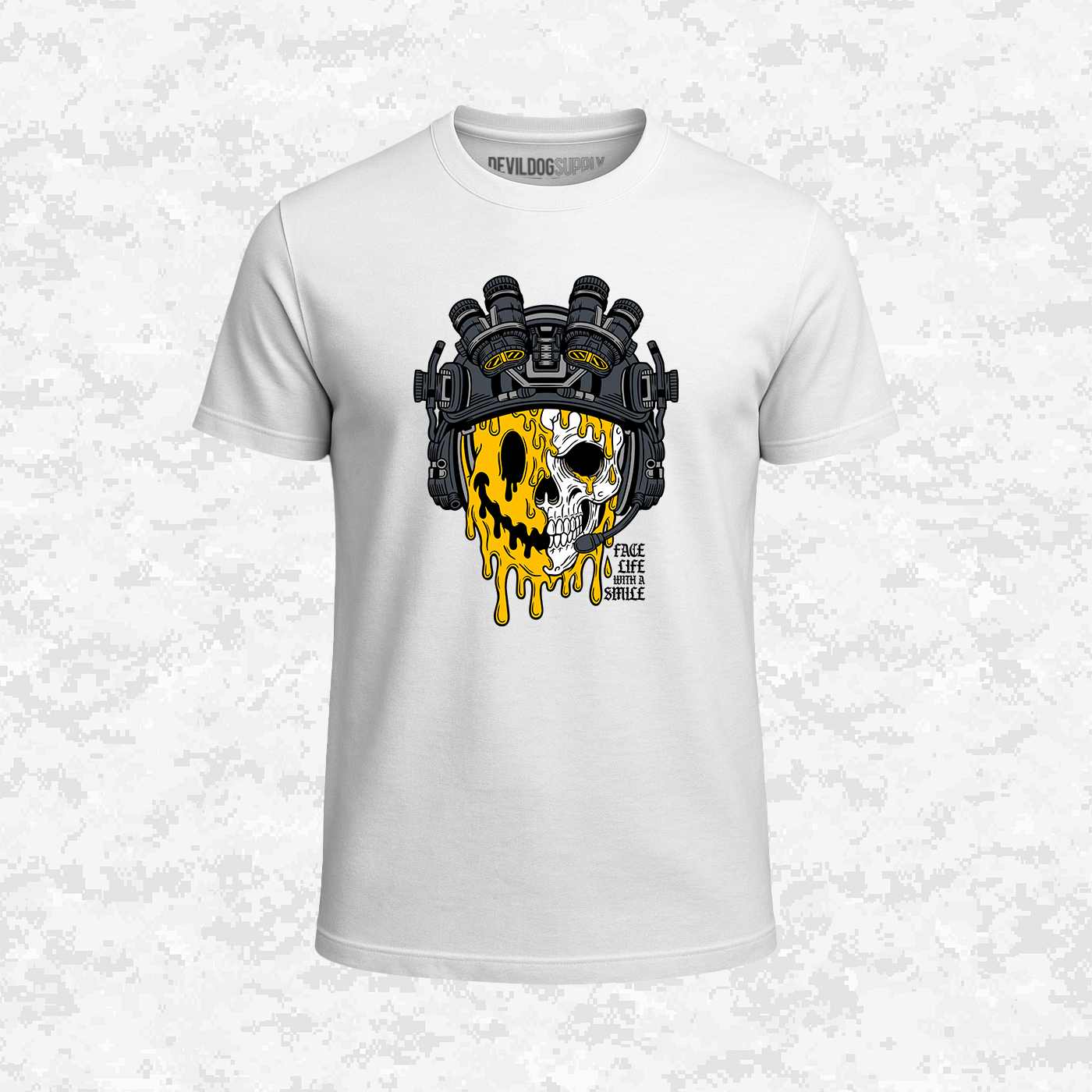 Face Life with a Smile | Tactical Skull | T-shirt