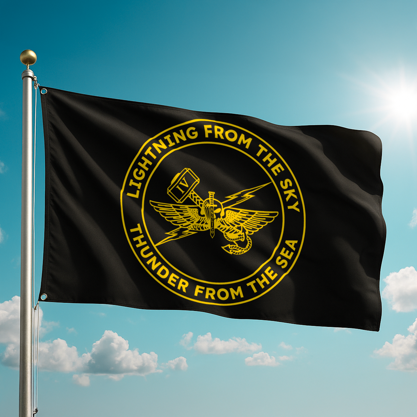 4th ANGLICO: Lightning & Thunder | 3x5 ft Flag